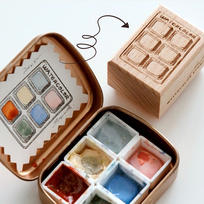Color Checker Card - Karta kolorów akwareli z 6 przegródkami,