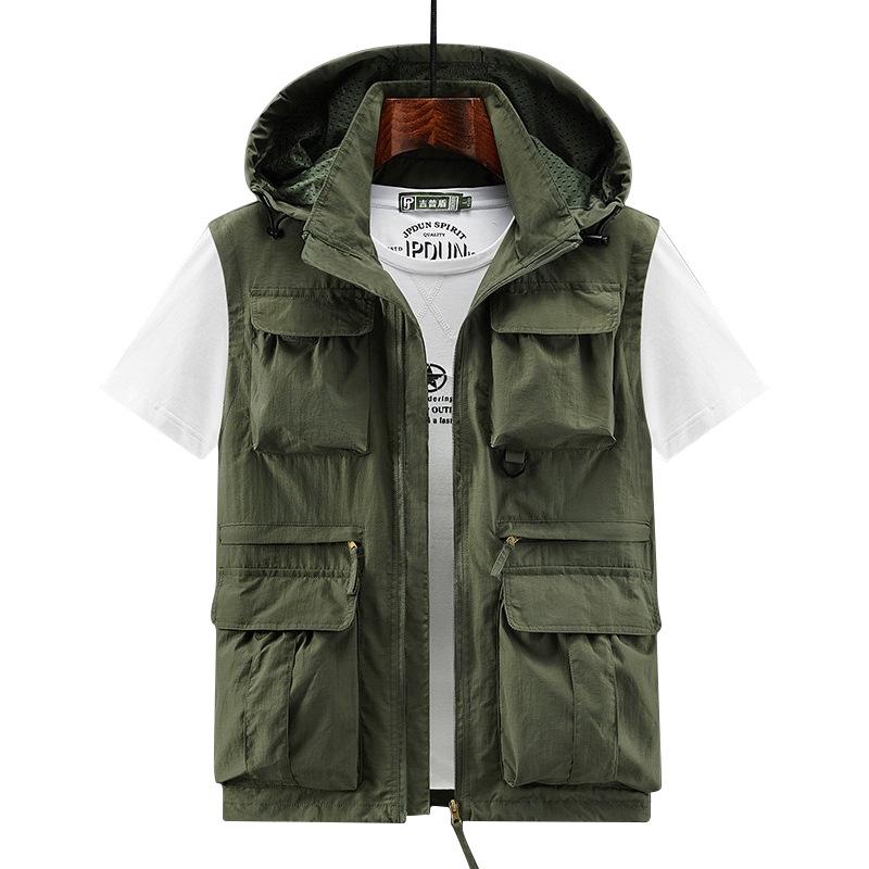 Photography Jacket - Męska kamizelka casualowa z wieloma kieszeniami,