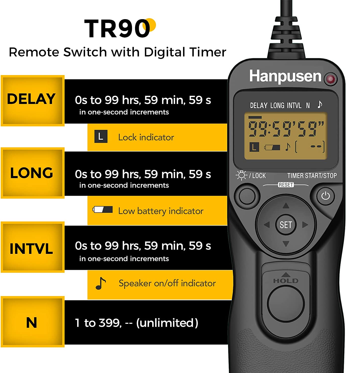Timelapse Controller - Hanpusen TR90 Timer do zdjęć zelastrowanych